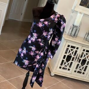 lovers + friends Sullie minidress, one shoulder, side zip, size M